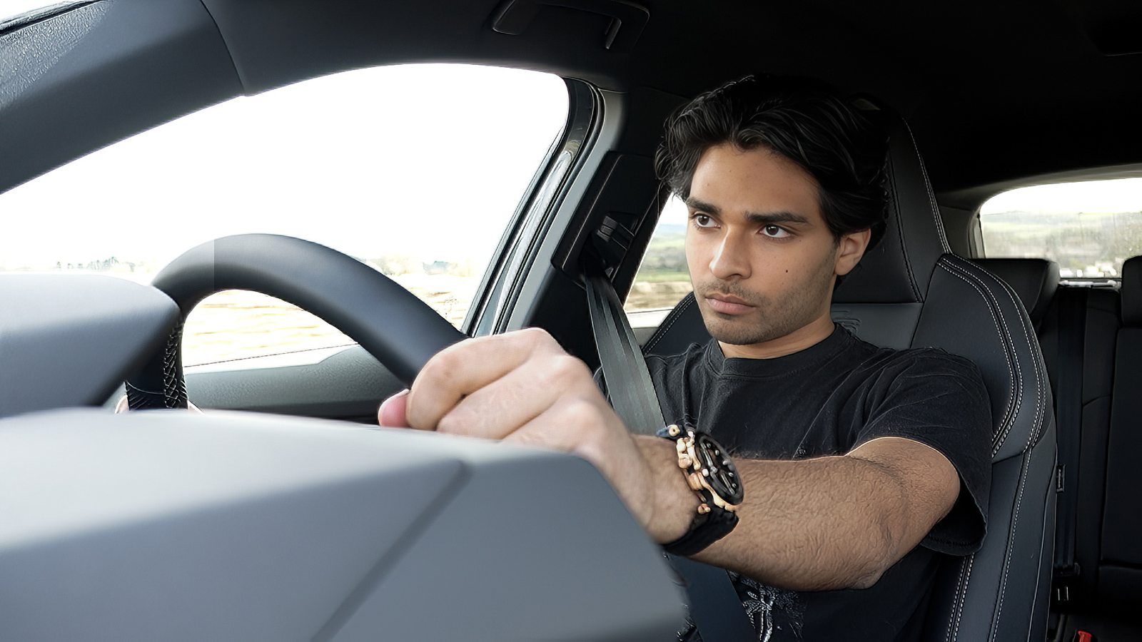 Sachin Shaw behind the wheel